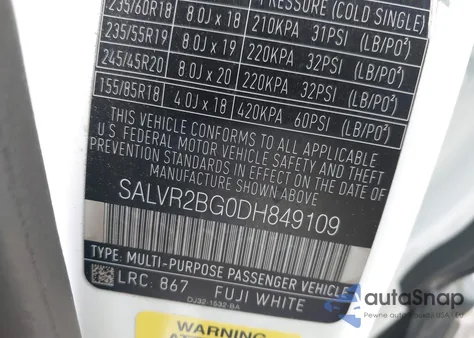 2013 Land Rover Range Rover Evoque Pure z USA, uszkodzony, nr VIN SALVR2BG0DH849109